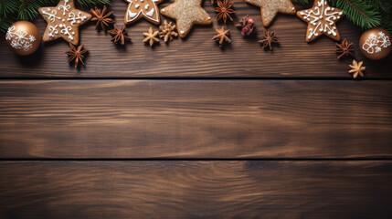 christmas gingerbread cookies and background