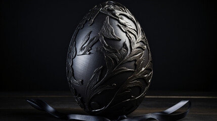 Easter egg wrapped in black paper.