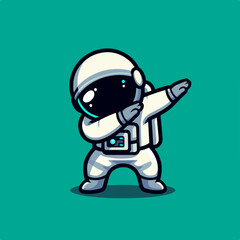 A cute hand drawn mascot logo of Astranout Dabbing on neutral background