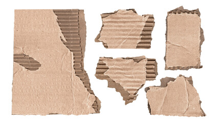 collection of torn and ripped cardboard pieces frames with jagged edges in Y2K retro style, png...