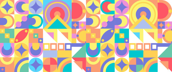 Vector colorful colourful abstract banners with mosaic geometric design