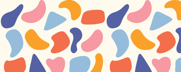 Vector line abstract shape colorful seamless pattern background