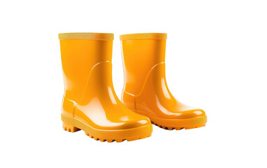Rubber Boots On Transparent Background.