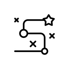 Event strategy event planning icon with black outline style. strategy, business, event, management, concept, presentation, development. Vector illustration