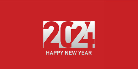 Happy New Year 2024 Text Design  Patter, Vector illustration.