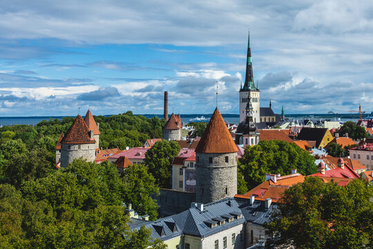 Fototapeta Tallin city is the capital of Estonia for holidays all year round... Tallin, Estonia, 08-10-2021
