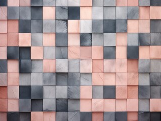 Mosaic background. Realistic geometric texture. Abstract wallpaper. Pink and grey color.
