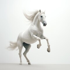 a white horse with long mane