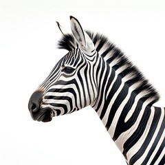 a zebra with a white background