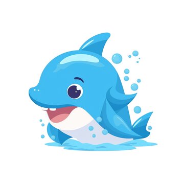 a cartoon of a blue dolphin