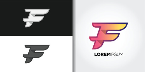 speed letter f logo set