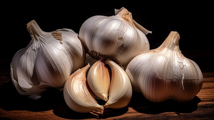 a group of garlic cloves