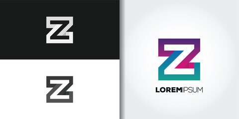 square letter z logo set