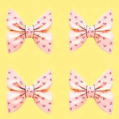 a group of pink bows