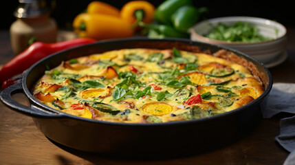 Frittata with peppers and courgettes