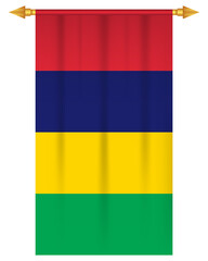 Mauritius flag vertical pennant isolated