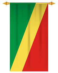 Obraz premium Republic of the Congo flag vertical pennant isolated
