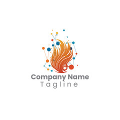 Flame iconic modern logo illustration. 