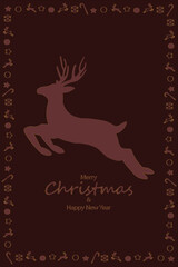 Christmas background. Christmas deer, Greeting card, banner, poster, holiday cover, header