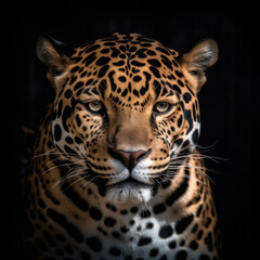 A Jaguar on dark background.