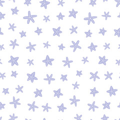 Seamless pattern with purple starfish pattern