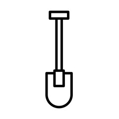 Spade mining industry icon with black outline style. spade, construction, work, tool, shovel, equipment, build. Vector Illustration