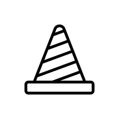 Traffic cone engineering icon with black outline style. safety, traffic, road, cone, danger, warning, street. Vector Illustration