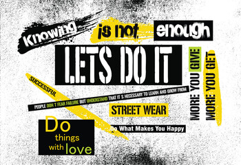 graffiti slogan print, grunge pattern background, typography street art graffiti,Urban typography street art graffiti slogan print for t shirt or sweatshirt.eps, 8 © Sukman