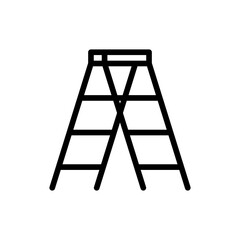 Ladder engineering icon with black outline style. ladder, step, climb, up, staircase, construction, success. Vector Illustration