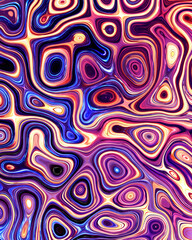 Fototapeta premium Abstract liquid space pattern art with circles and waves
