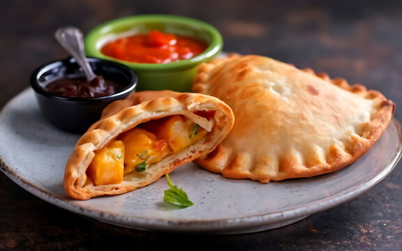 Capture the essence of Empanada in a mouthwatering food photography shot Generative AI