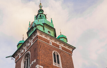 Fototapeta premium Krakow views, concept of vacation in Poland. Old part of city center. Ideas for journey.