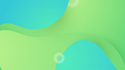 Green and blue minimalist simple banner with shapes