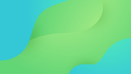 Green and blue simple abstract banner with wave and liquid shape