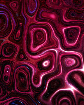 Abstract liquid space pattern art with circles and waves