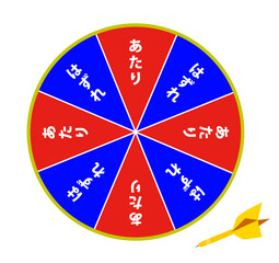 ダーツとルーレットで当たりハズレを引くくじ用のイラスト
