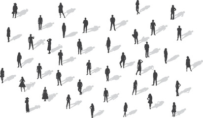 Fototapeta na wymiar group of people silhouette, on white background vector