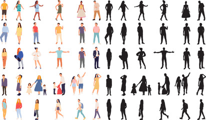 set of people men and women, vector