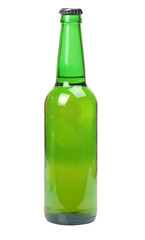 Green beer bottle isolated