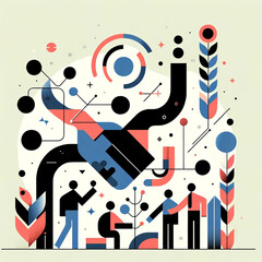 Obraz premium Abstract Concept of Growth and Connection