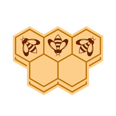 Bee and honeycomb icon vector isolated on white background. Bee logo design.