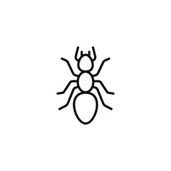Ant line icon isolated on white background