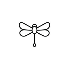 Dragonfly line icon isolated on white background