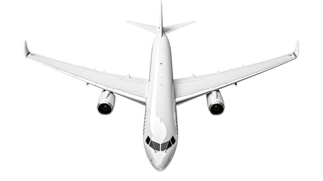White airplane on the transparent background