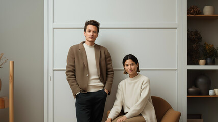 a couple photo in minimal living room