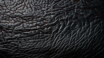 Primer plano de la textura del cuero negro - obrazy, fototapety, plakaty