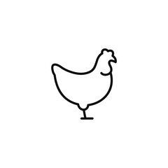 Fototapeta na wymiar Chicken line icon isolated on white background