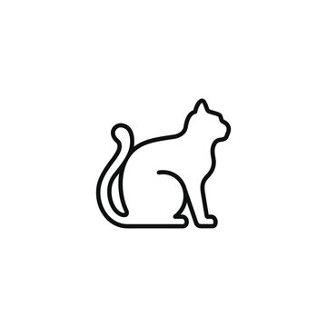 Cat line icon isolated on white background