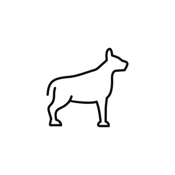 Dog line icon isolated on white background