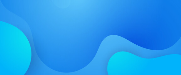 Blue minimalist simple banner with shapes